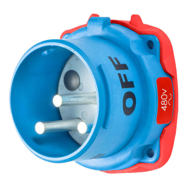 33-68042 - DS60 INLET POLY BLUE SIZE 4 TYPE 3R 2P+G 60A 480 VAC 60 Hz NO AUX
